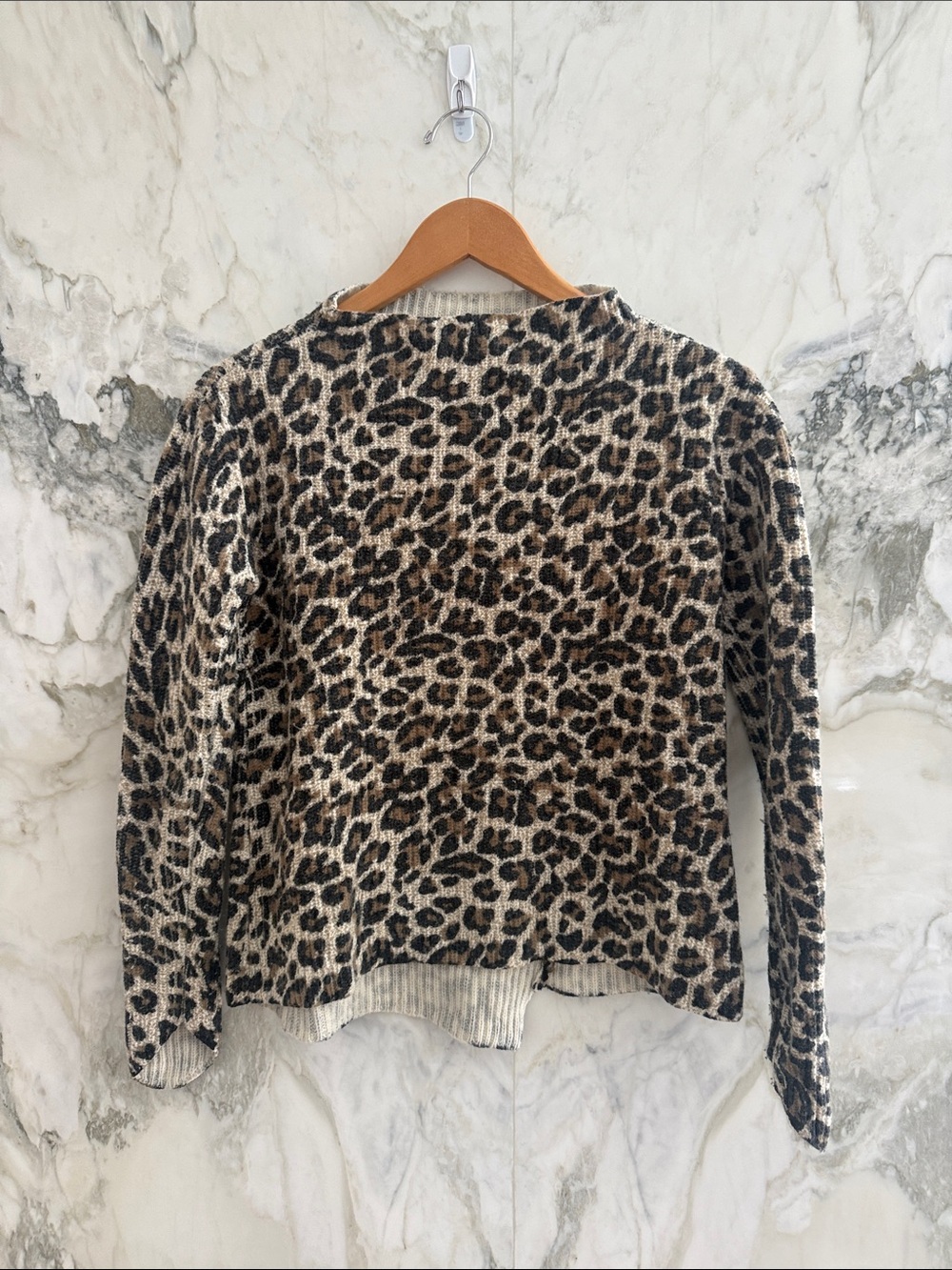 Generation Love Leopard Print Knit Crewneck - Beige & Black